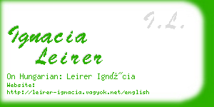 ignacia leirer business card